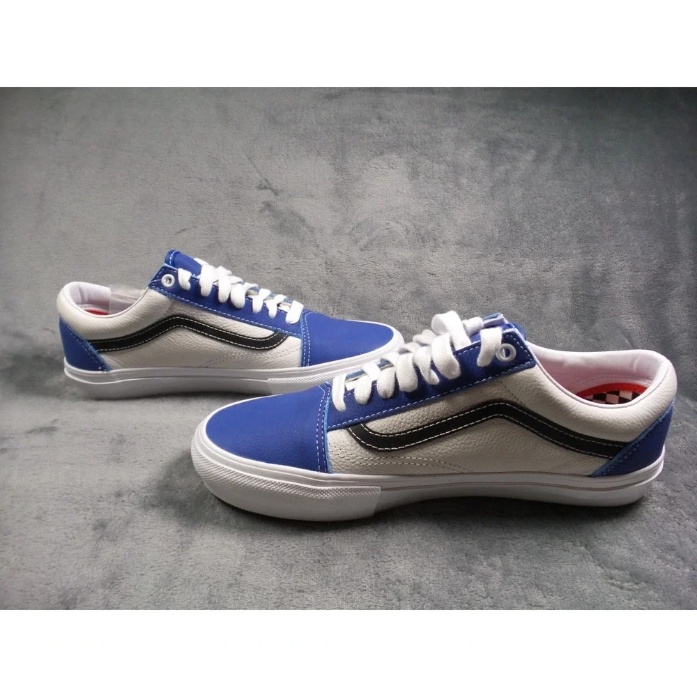 Vans Skate Old Skool Shoes Mens Size 9.5 True Blue Sport Leather Sneakers NWOB